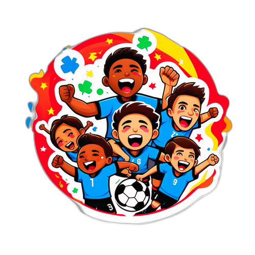 축구 팬의 다양한 감정을 표현한 디자인