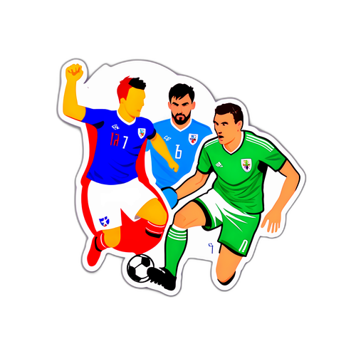 Sticker przedstawiający momenty z meczu Słowacja vs. Irlandia Północna