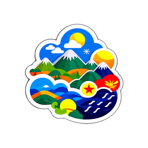 天氣主題的越南景觀貼紙