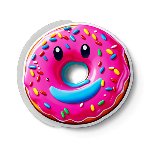 Verlies Jezelf in Geluk met Deze Schattige Donut met Roze Glazuur! 🍩