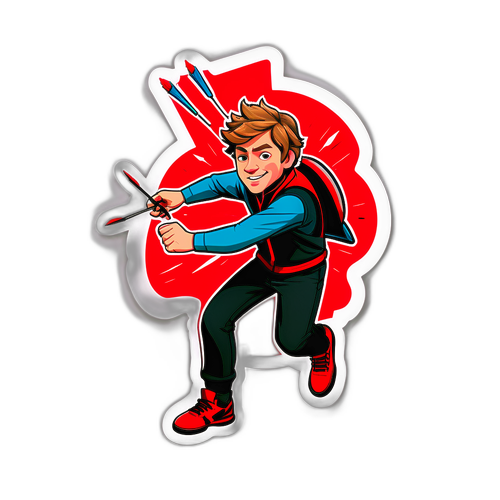 Dynamická nálepka Luke Littler s šipkami