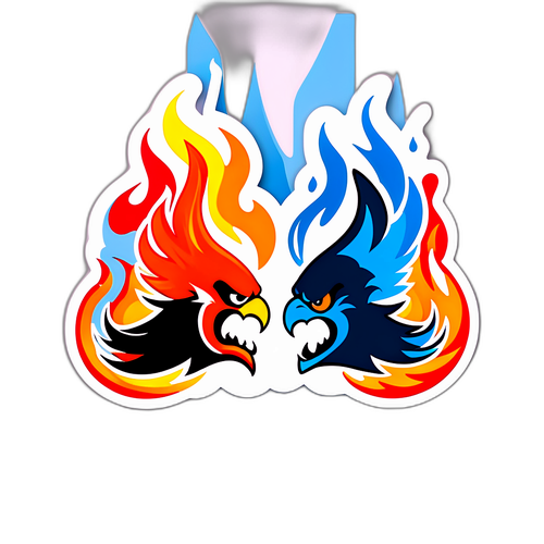 Abstract Flames vs. Flyers Rivalry Sticker