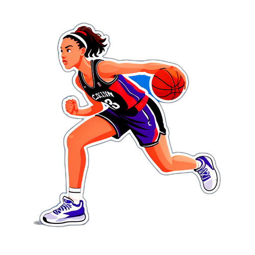 Caitlin Clark Dribbling Basketball