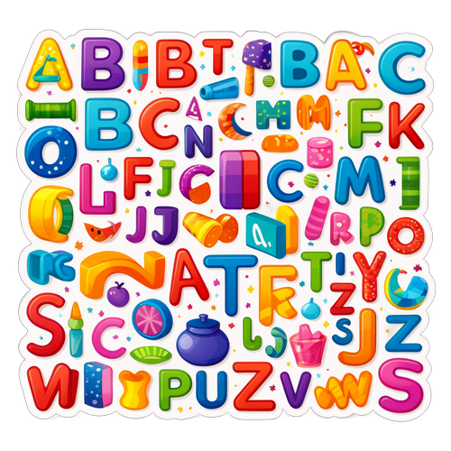 Ilustração do Alfabeto ABC com Letras Coloridas