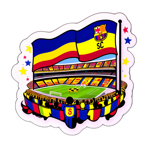 Ilustración de un estadio lleno de aficionados del Barcelona SC