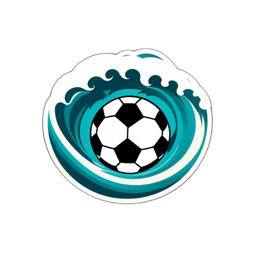 Diseño de ola con balón de fútbol