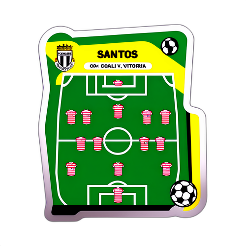 Stiker Lapangan Sepak Bola Santos vs. Vitória
