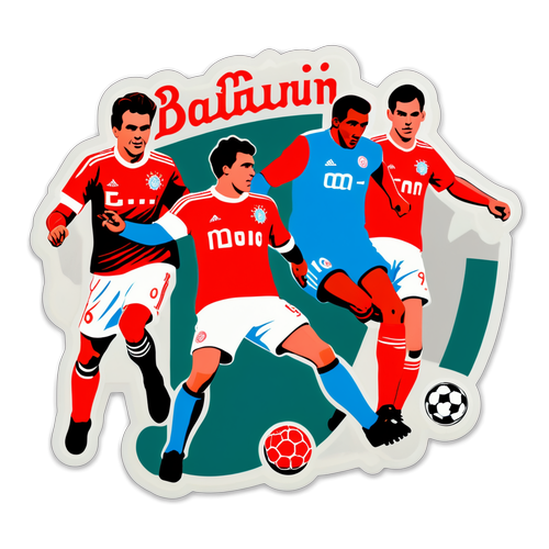 Vintage-stil klistermærke af Mainz 05 og Bayern München kamp