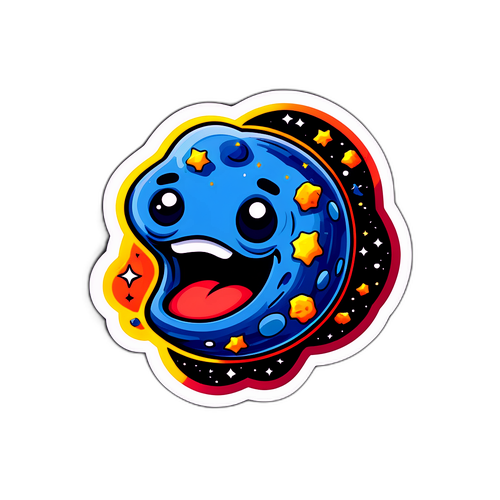 Cartoonish Asteroid in Space