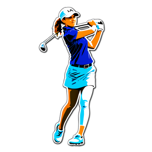สติ๊กเกอร์นักกอล์ฟ LPGA ในท่าพัฒนาทักษะ
