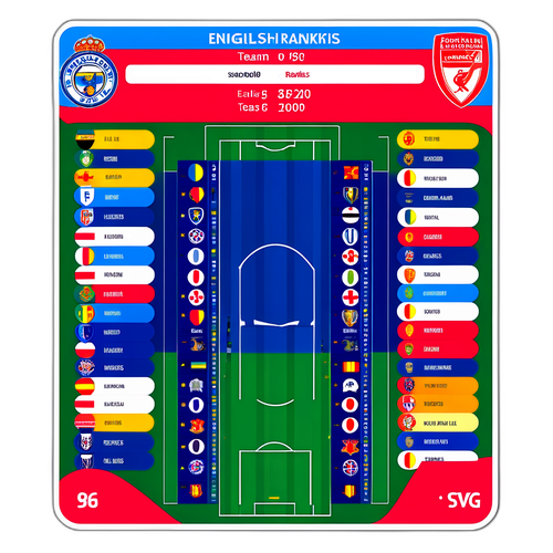 Thiết kế nhãn dán xếp hạng bóng đá Anh