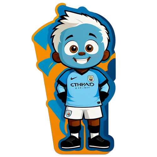 Stiker Ceria Maskot Man City