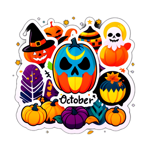 Stiker Merayakan 9 Oktober dengan Desain Festif