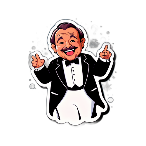 Crea un adesivo con Pippo Baudo in un Tuxedo Classico