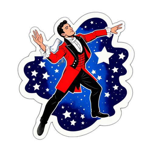 Een delicate ontwerp met een afbeelding van Jonathan Bailey in een theatrale pose