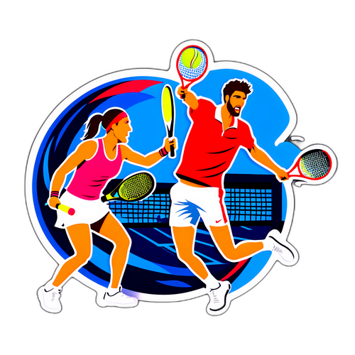 Стикер с теннисным матчем