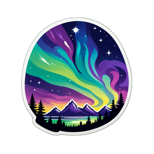 Naklejka z Zorzą Polarną