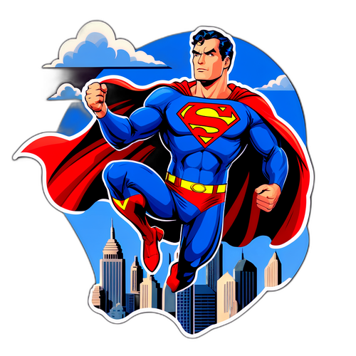 Superman Flyger Över Staden