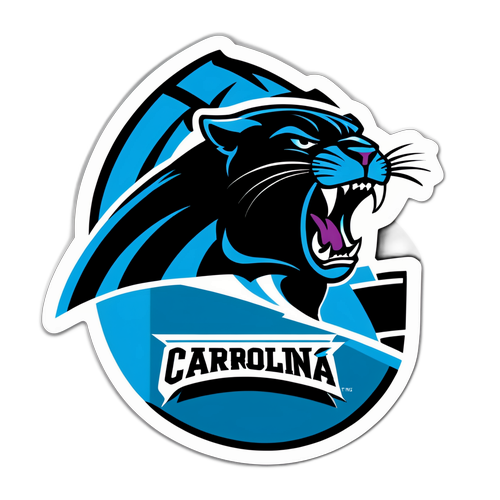 Carolina Panthers - Jerseyn ja Jalkapallon Muotoinen Tarra