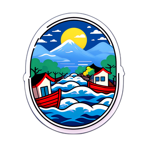 台湾台风洪水场景