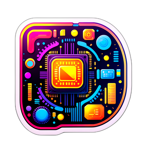 微米芯片科技主題貼紙