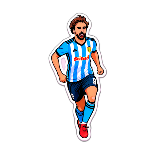 Sticker cho Real Sociedad vs. Girona, hình ảnh cầu thủ chạy với bóng