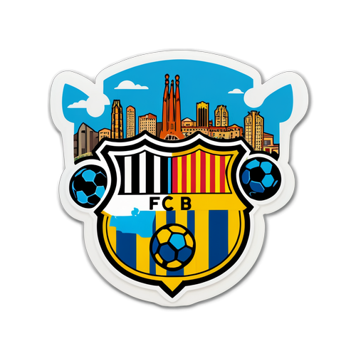 Barcelona Skyline dengan Bola Sepak