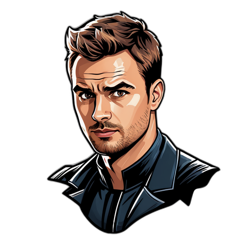 Sticker cu Theo James ca supererou