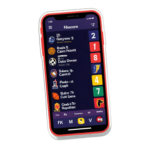 Flashscore-teemainen tarra, joka esittää live-urheilutuloksia