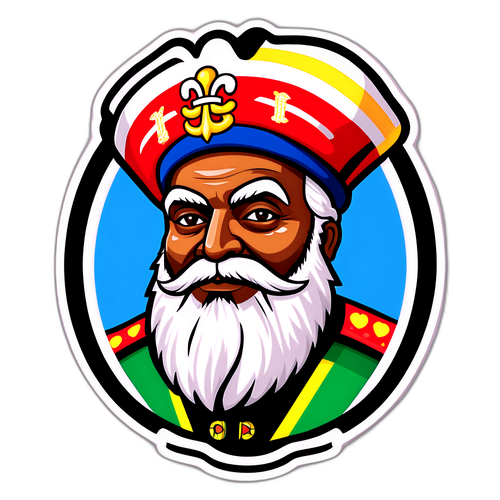 Sticker que celebra la cultura brasileña y el espíritu de Vasco da Gama