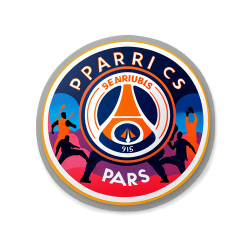 Fantasztikus PSG Logo: A Színek Tánca a Játékosok Siluettjeivel!