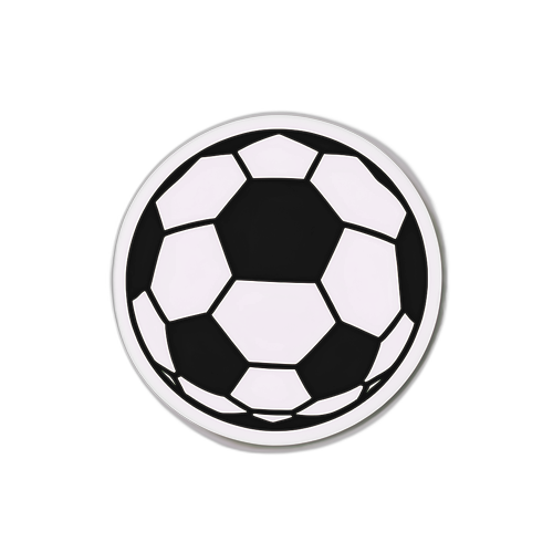 מדבקה מינימליסטית של פסים שחורים ולבנים של יובנטוס עם כדורגל