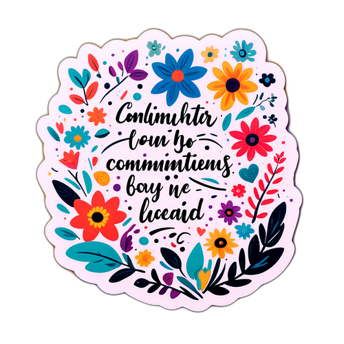 Engagerad med blommor och citat