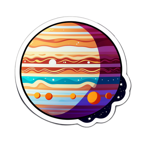 Renkli Jüpiter Stickerı