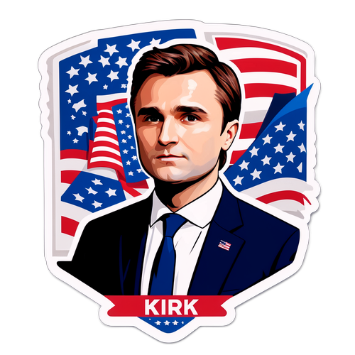 Politisk kunststicker med Charlie Kirk