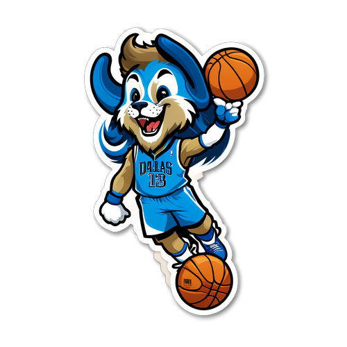 Unleash the Fun: Mavericks Mascot Dominates the Court in Vibrant Blue!