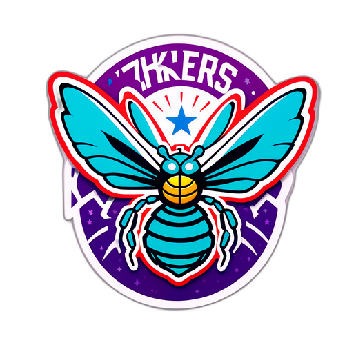 Autocollant Vibrant des Logos des 76ers et des Hornets