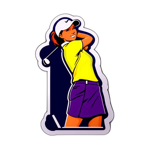 สติกเกอร์นักกอล์ฟกับตารางคะแนน LPGA