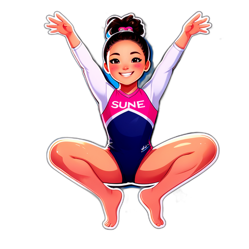Sticker ni Suni Lee na Nasa Gymnastic Pose