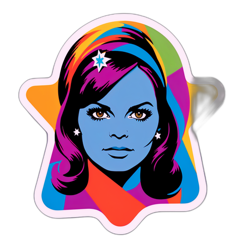 Sticker met Silhouet en Tekst 'Iconic Star'