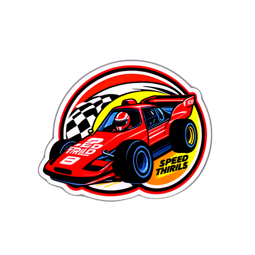 Racetrack Klistermärke: Speed Thrills