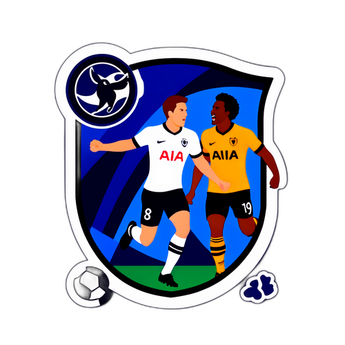 토트넘과 울버햄튼의 경기를 주제로 한 스티커