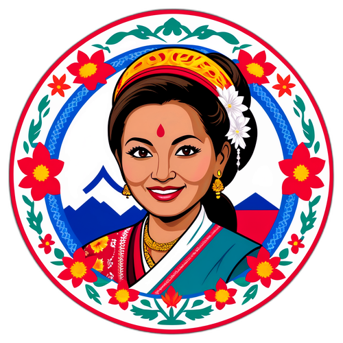 Desain Istri Pertama Nepal dalam Pakaian Tradisional