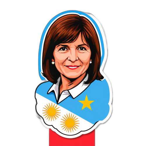 Sticker de Patricia Bullrich en el contexto político argentino
