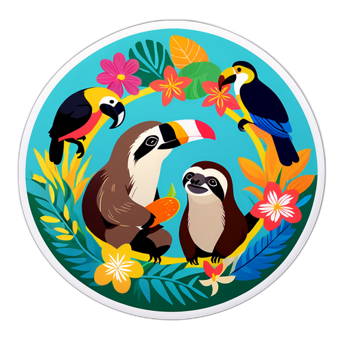 Nature-Inspired Wildlife Sticker Featuring Costa Rica's Fauna