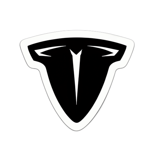 Symbol Tesli ze sloganem 'Elektro przyszłość'