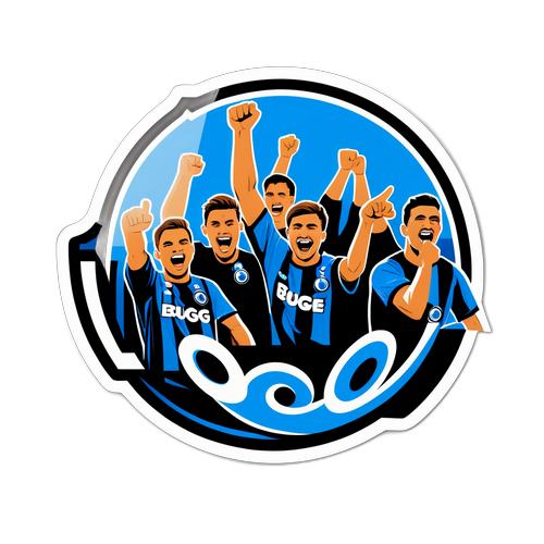 Autocolant celebrând fanii Club Brugge