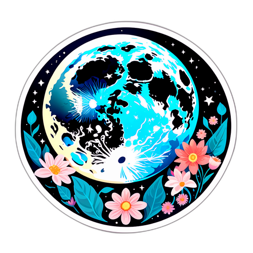 Serene Full Moon Phase Sticker