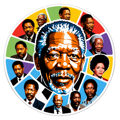 Koláž slavných rolí Morgana Freemana