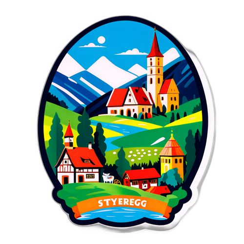 Steyregg Aufkleber mit charmantem Dorfambiente